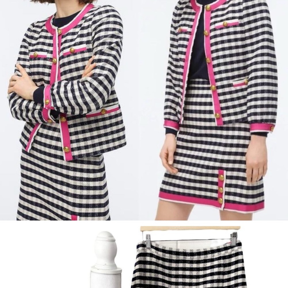 JCrew Navy/Cream jacket, size 8, NWT